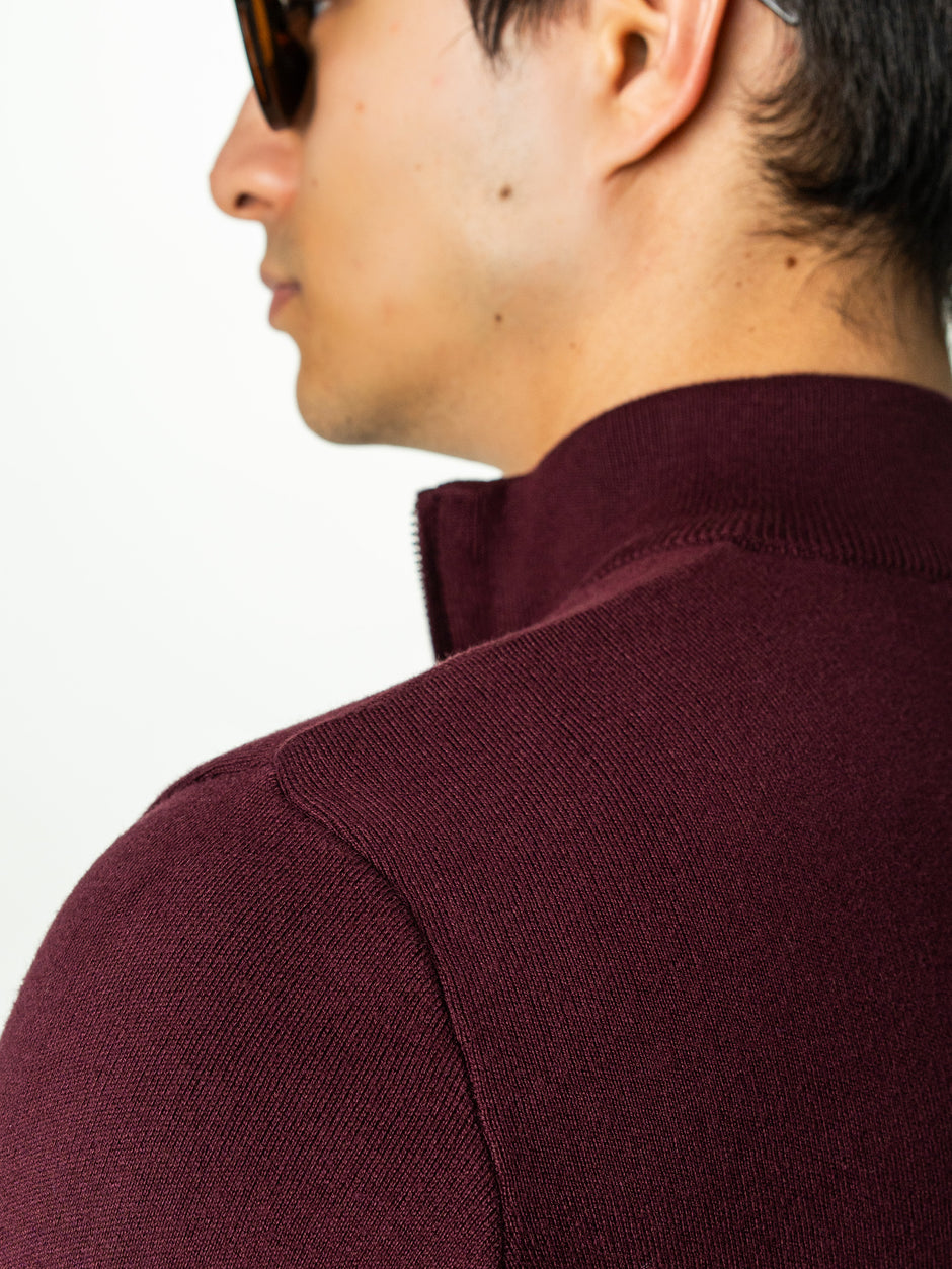 Pulover Barbati Bordo Cu Fermoar 100% Bumbac BMan0002 (6)