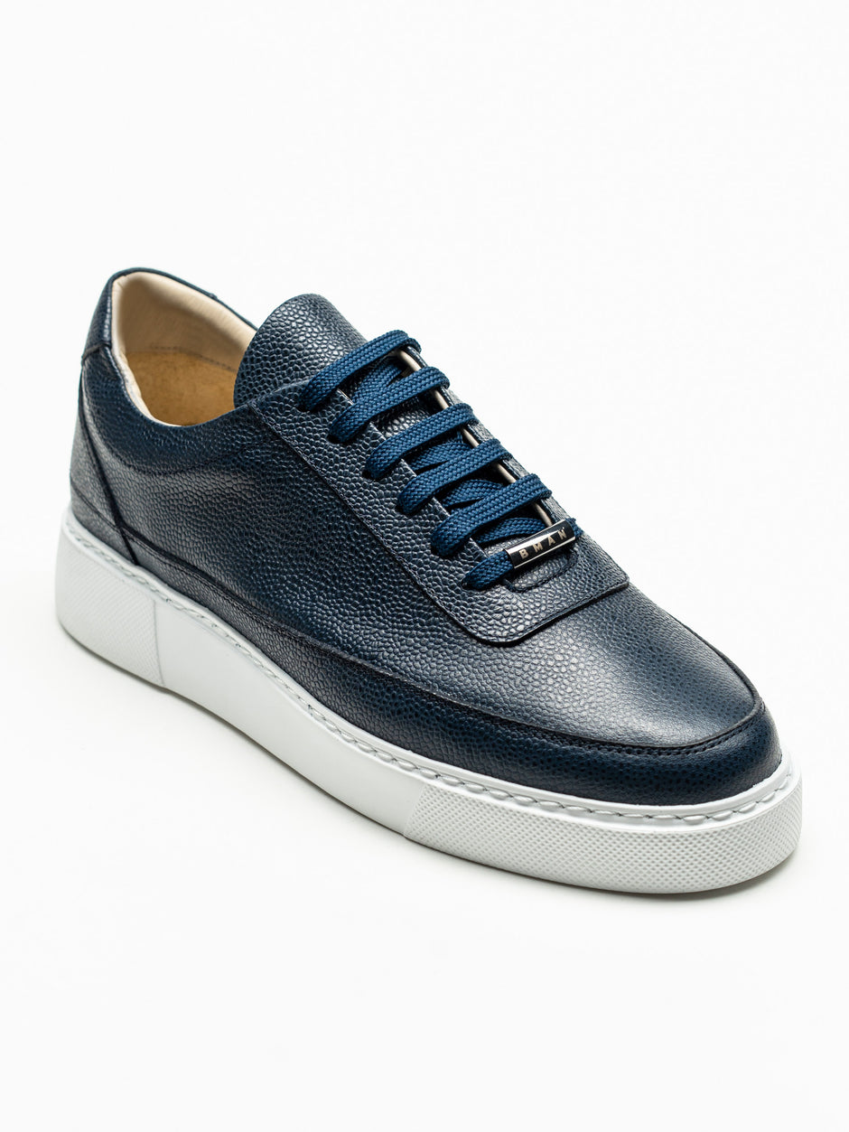 Pantofi Casual Barbati Albastri Sneakers 100% Piele Naturala Bman0383 (7)