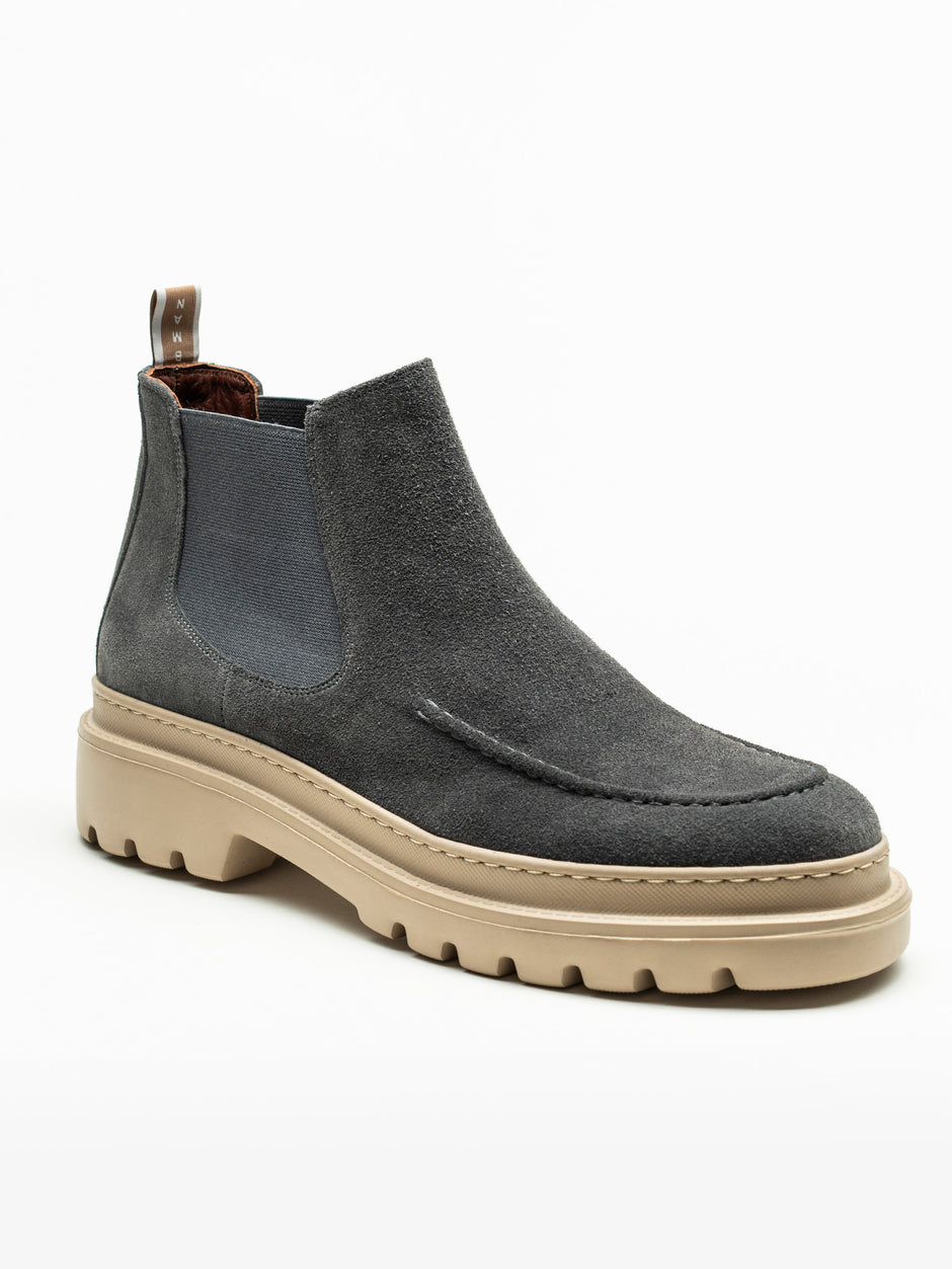 Ghete Barbati Gri Din Piele Intoarsa Cu Talpa Din Spuma BMan149 (4)