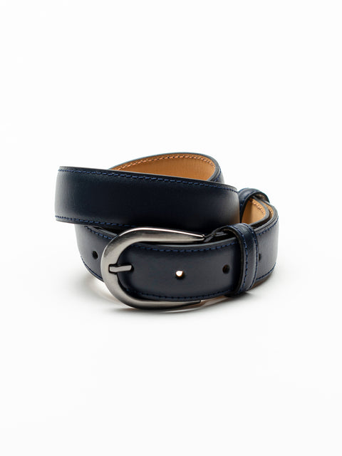 Curea Barbati Bleumarin Eleganta Din Piele Naturala De Vitel BMan116