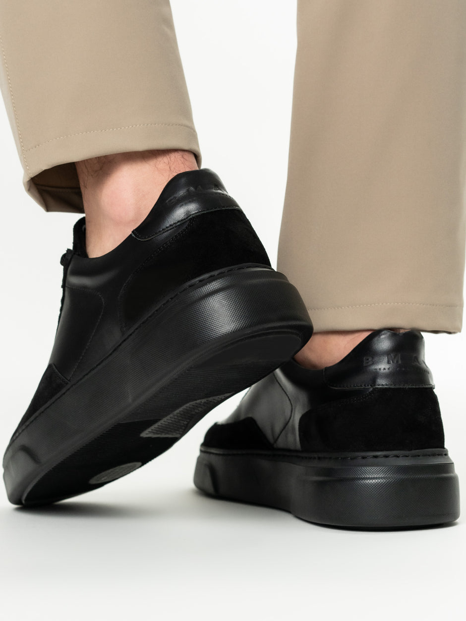 Pantofi Casual Barbati Negri Tip Sneakers 100% Piele Naturala BMan0326 (7)