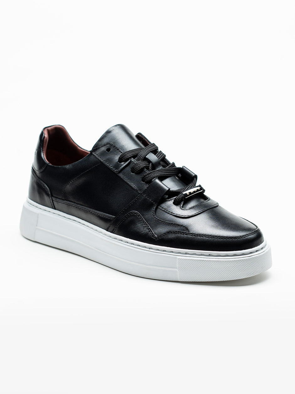 Pantofi Casual Barbati Sneakers Negri Din 100% Piele Naturala BMan0353 (2)