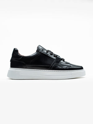 Pantofi Casual Barbati Sneakers Negri Din 100% Piele Naturala BMan0353