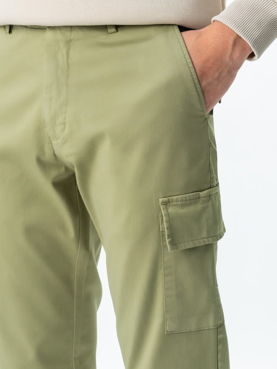 Pantaloni Casual Cargo Bumbac Natural Premium Santanderia  Barbati Verde Apple BMan711 (5)