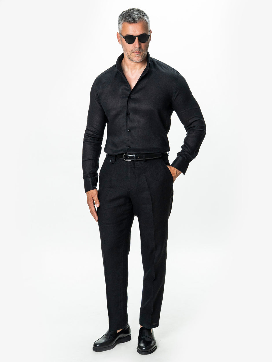 Camasa Barbati Neagra Premium 100% In Guler One Piece BMan0078 (6)