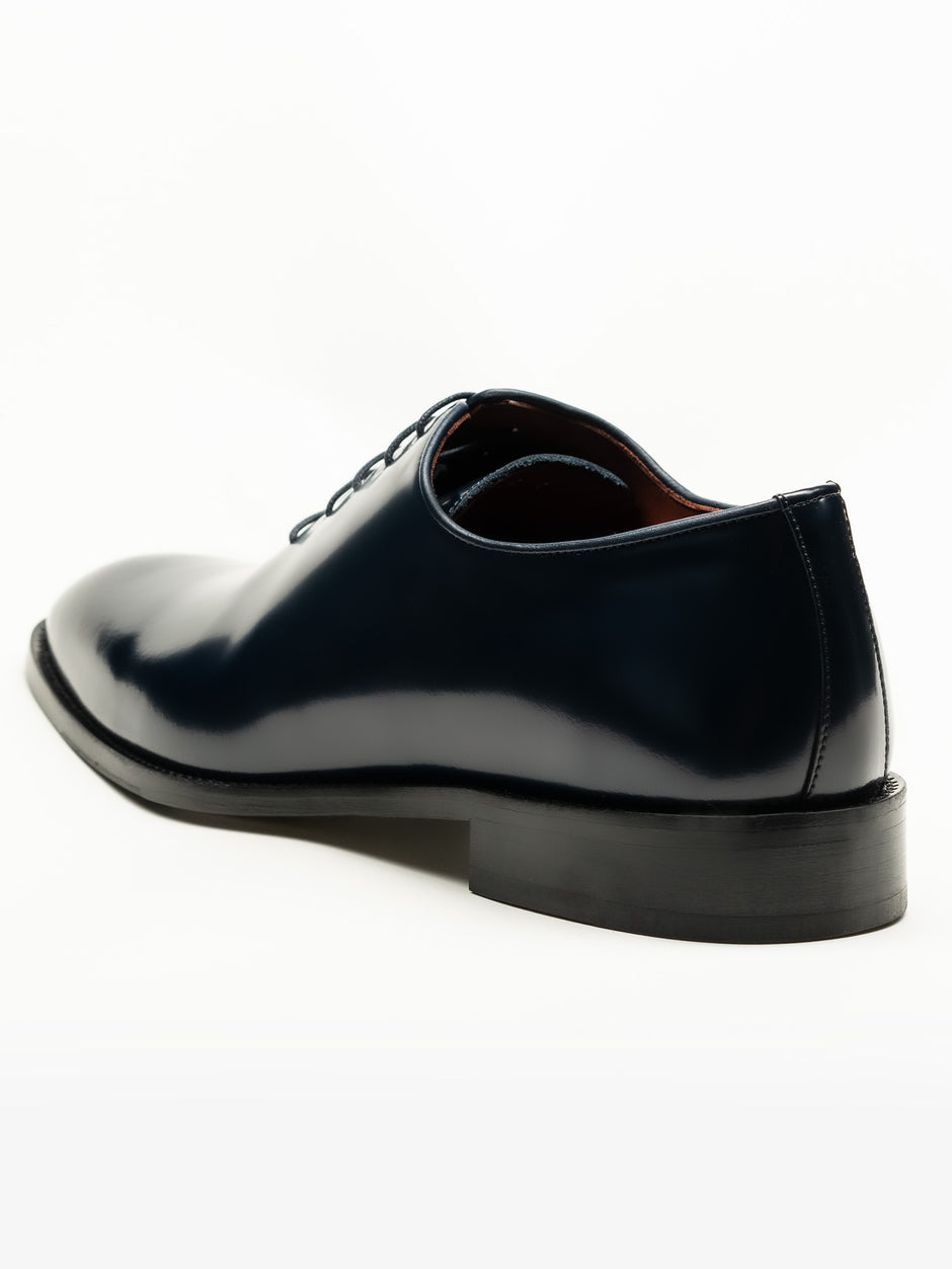 Pantofi Eleganti Barbati Albastru Semilucios Oxford  100% Piele Naturala BMan0334 (6)