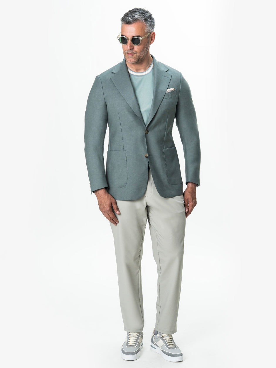 Pantaloni Casual Barbati Gri Deschis Din Spandex Cu Snur BMan0102 (7)