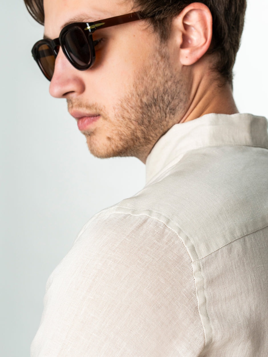 Camasa Barbati De Vara Crem 100% In Natural BMan0075 (7)