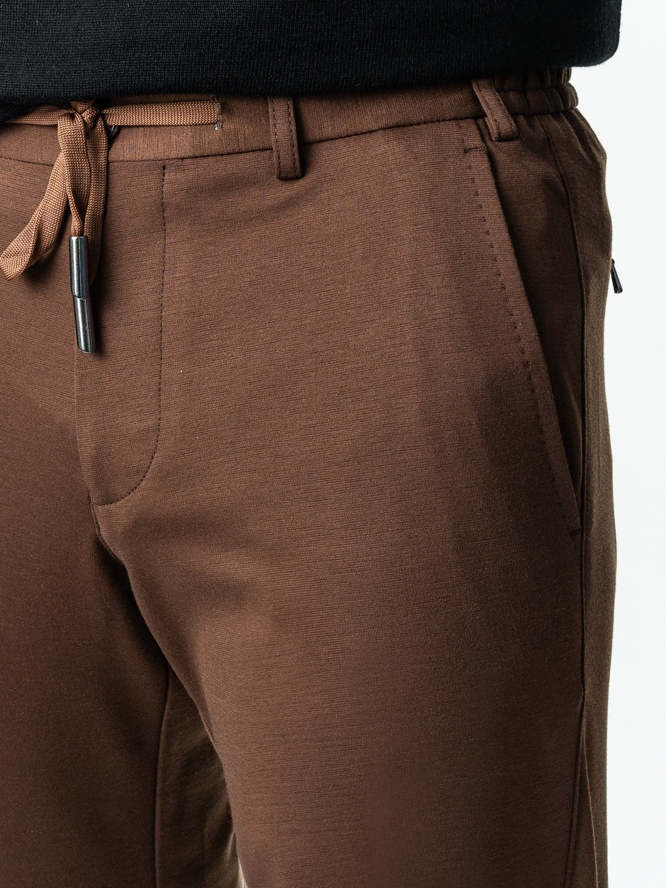 Pantaloni Casual Maro Barbati Full Stretch Cu Snur BMan0012 (3)