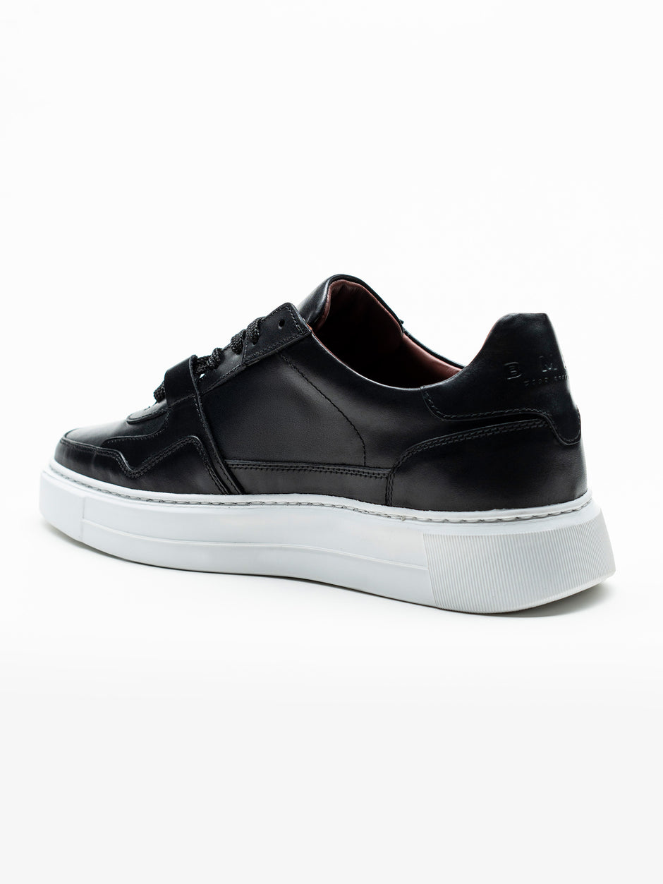 Pantofi Casual Barbati Sneakers Negri Din 100% Piele Naturala BMan0353 (8)