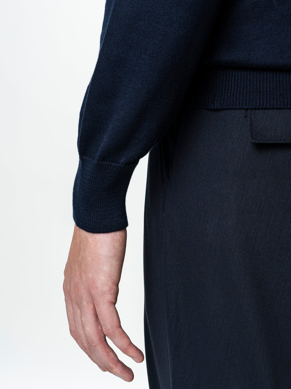 Pulover Barbati Bleumarin Fermoar Office Din Bumbac Levent BMan0001 (9)