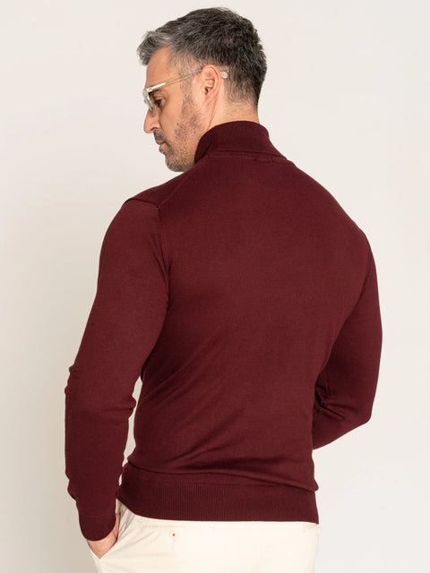 Pulover Tip Helanca Bordo Bărbați 100% Bumbac Premium Levent Cottone Toamna&Iarna BMan0007 (8)