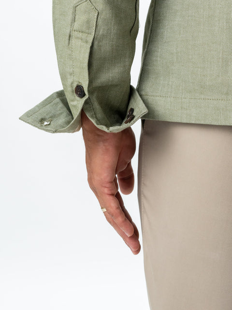 Jacheta Bumbac Safari Verde Lime Barbati Tip Overshirt Camasa Imprimeu Twill Toamna-Iarna BMan0221 (7)