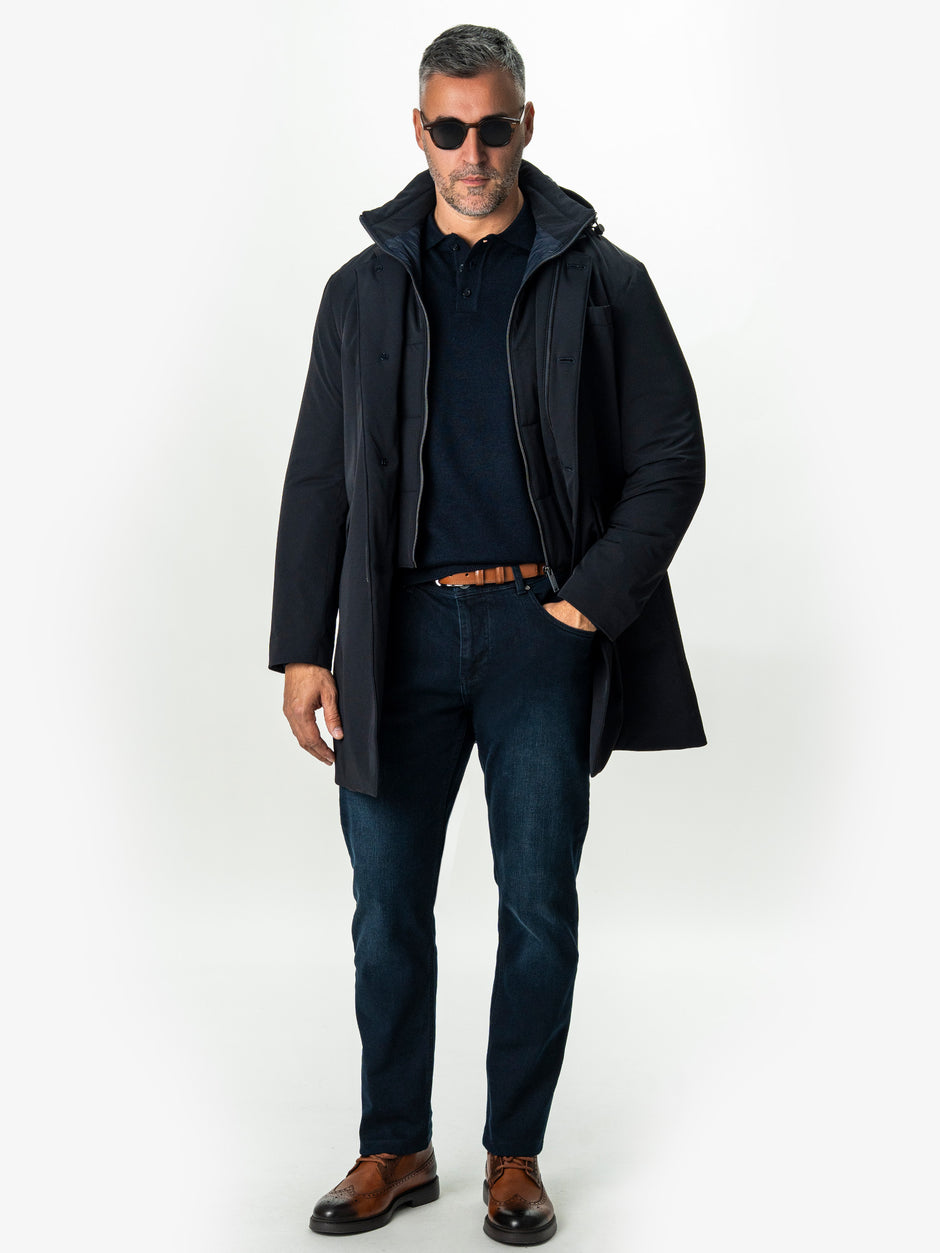 Pulover Barbati Bleumarin Polo Din Lana Merinos BMan0051 (2)