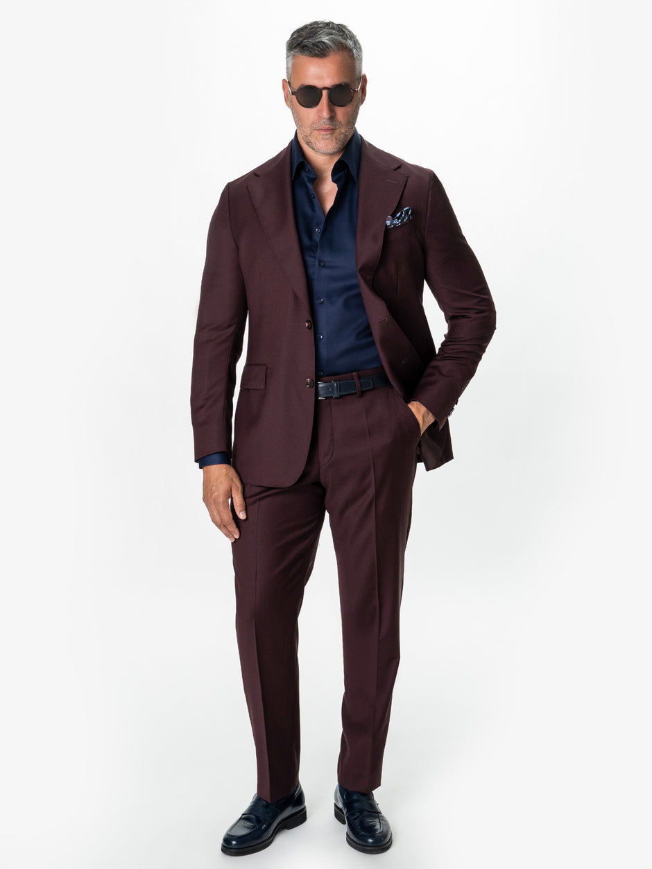 Costum Barbati Bordo 100% Lana Vitale Barberis BMan1111 (3)
