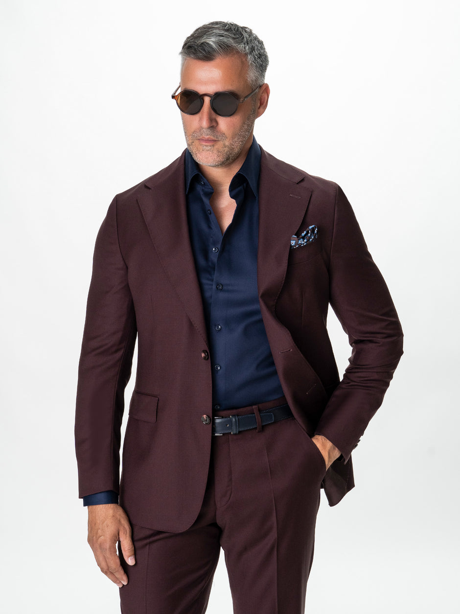Costum Barbati Bordo 100% Lana Vitale Barberis BMan1111 (10)