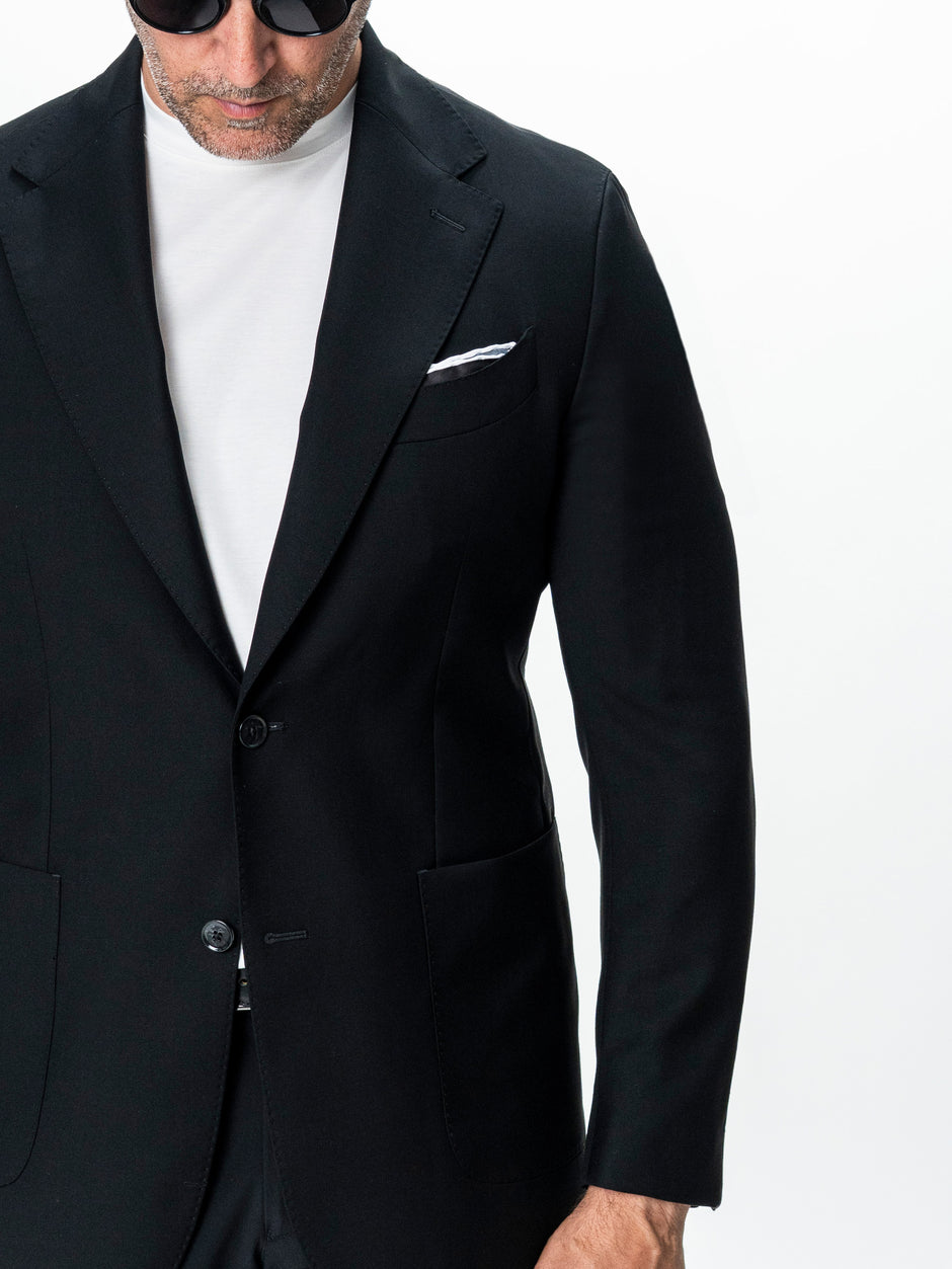 Sacou Barbati Negru 100% Lana Vitale Barberis BMan0076 (3)