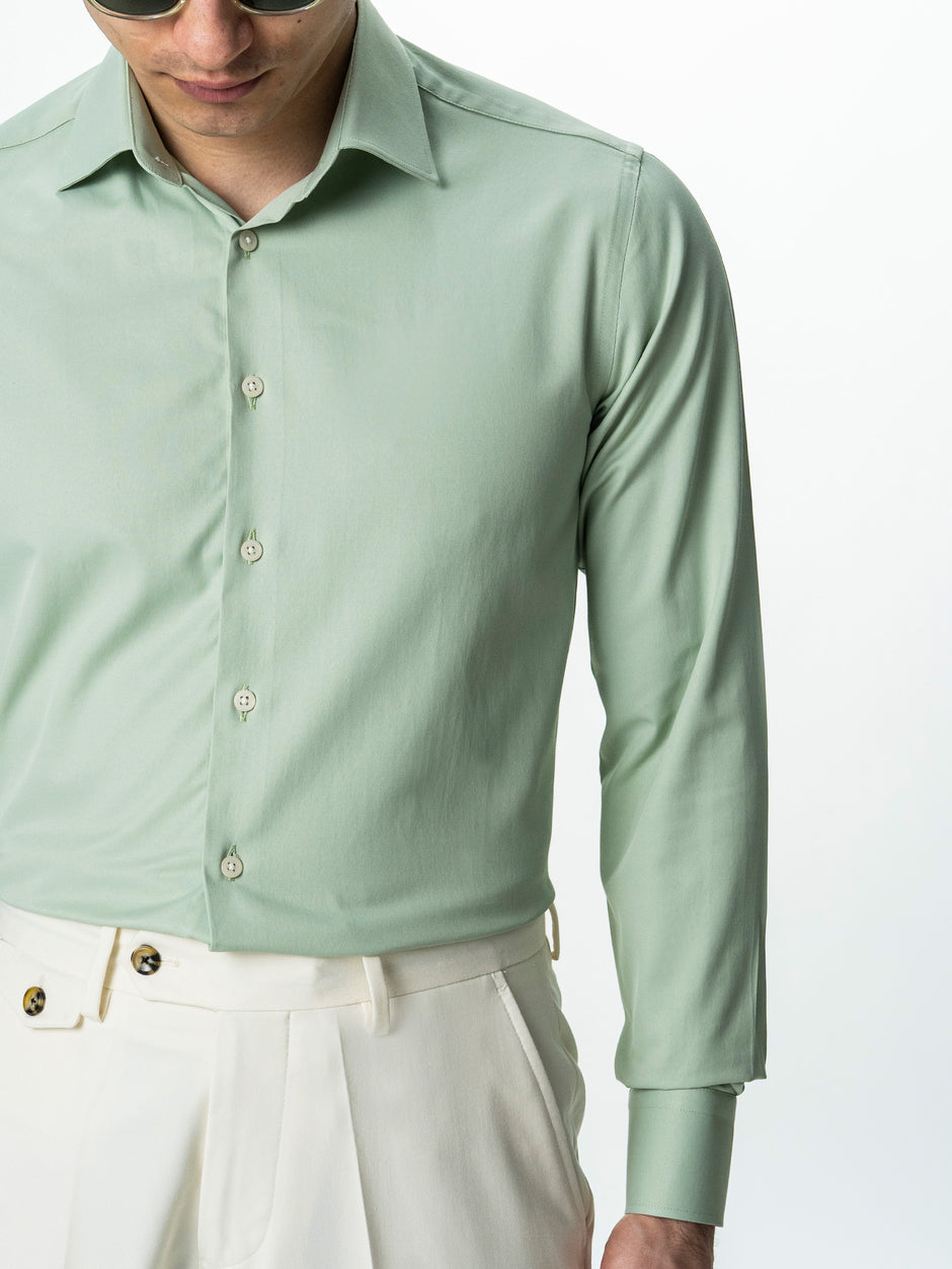 Camasa Barbati Eleganta Verde Olive 100% Bumbac All Season Bman0030 (6)