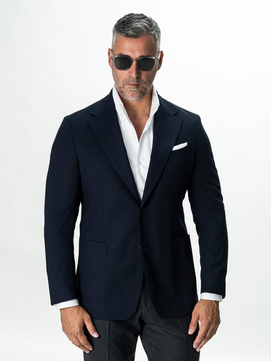 Sacou Barbati Bleumarin Amestec Lana BMan0075 (10)