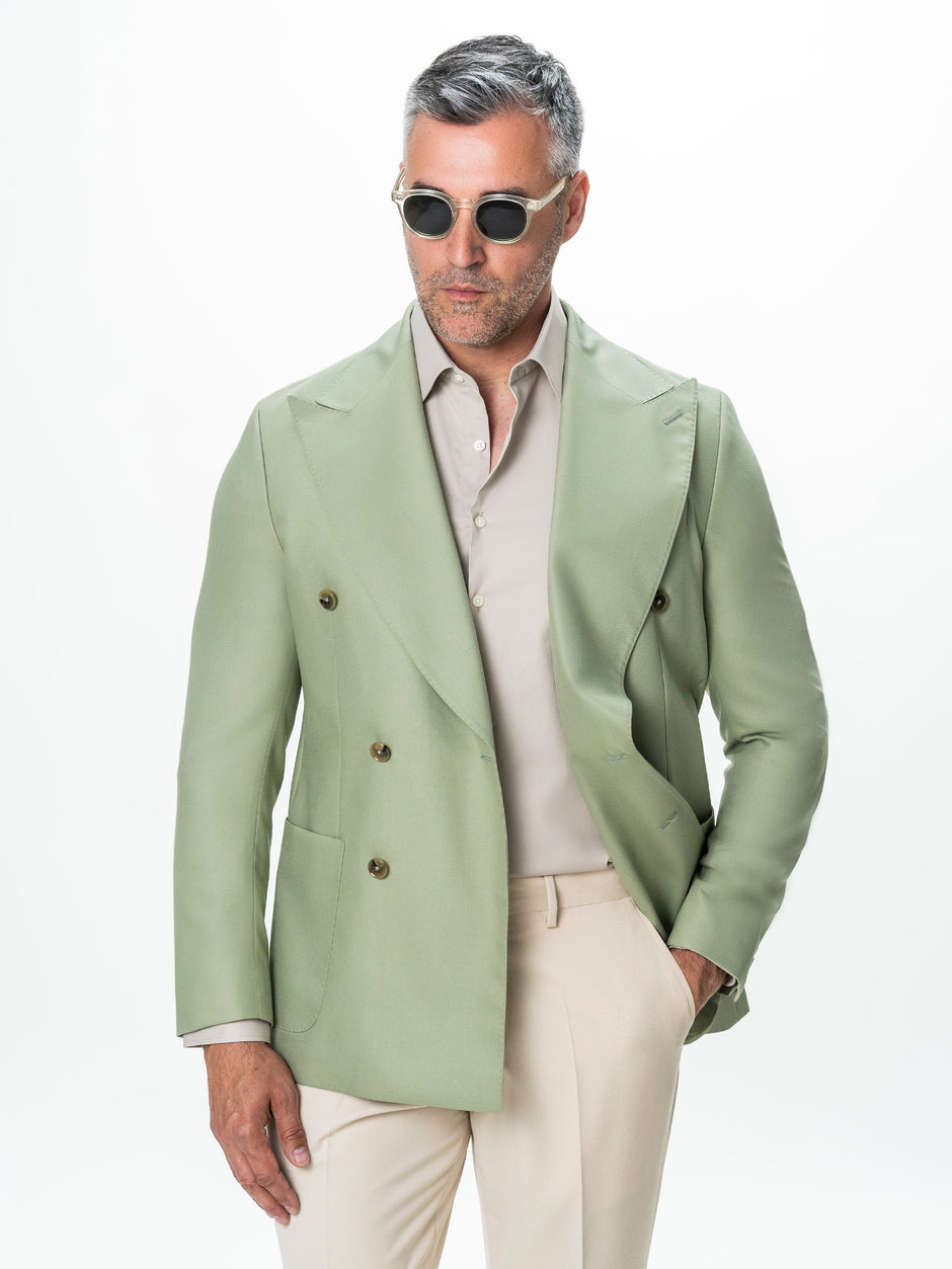 Sacou Barbati Verde Olive Doua Randuri de Nasturi Amestec Lana BMan0081 (4)