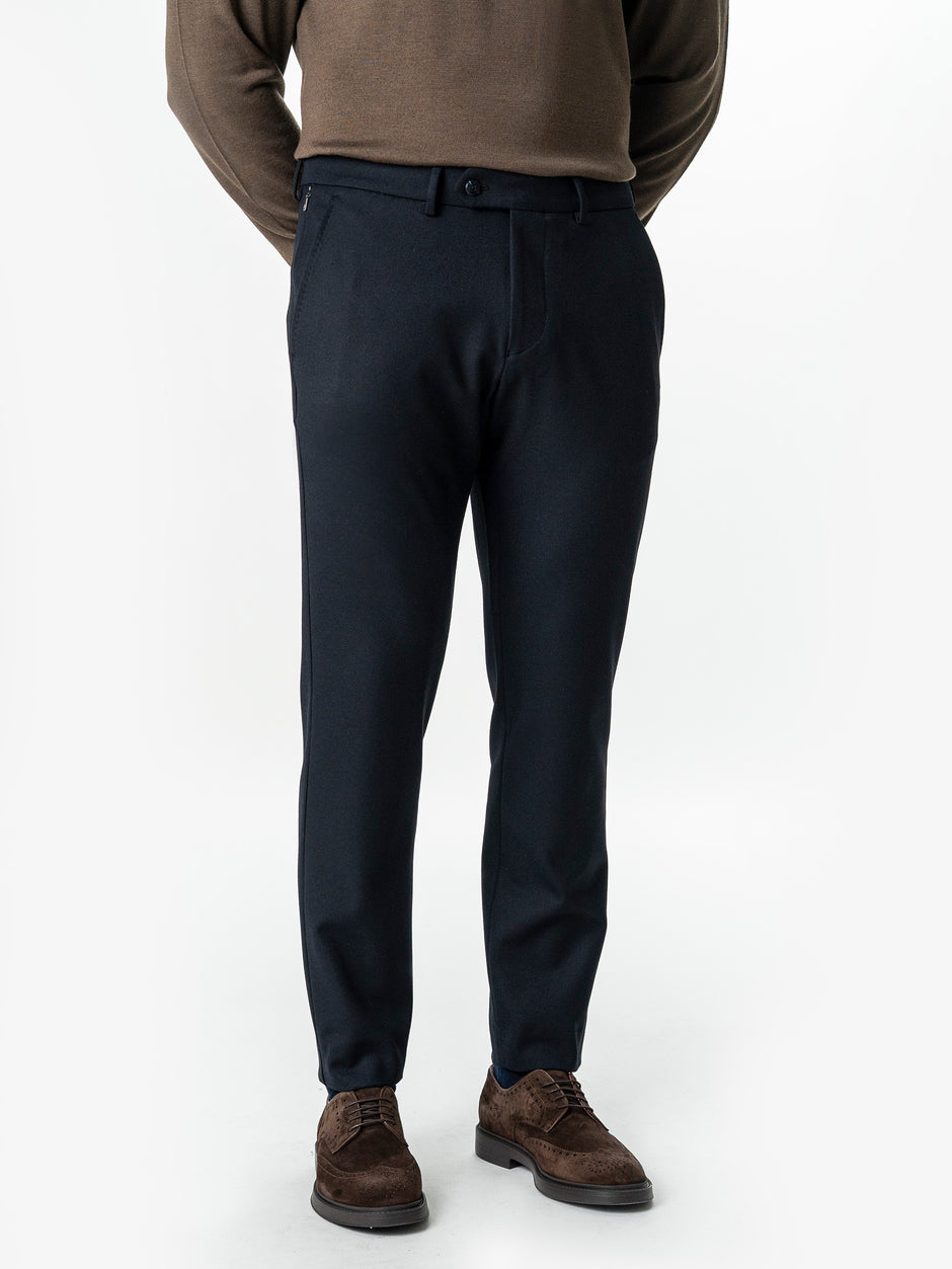 Pantaloni Bleumarin Barbati Office Stretch Relax Fit BMan0001 (4)