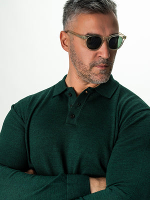 Pulover Barbati Verde Polo Din Lana Merinos BMan0051