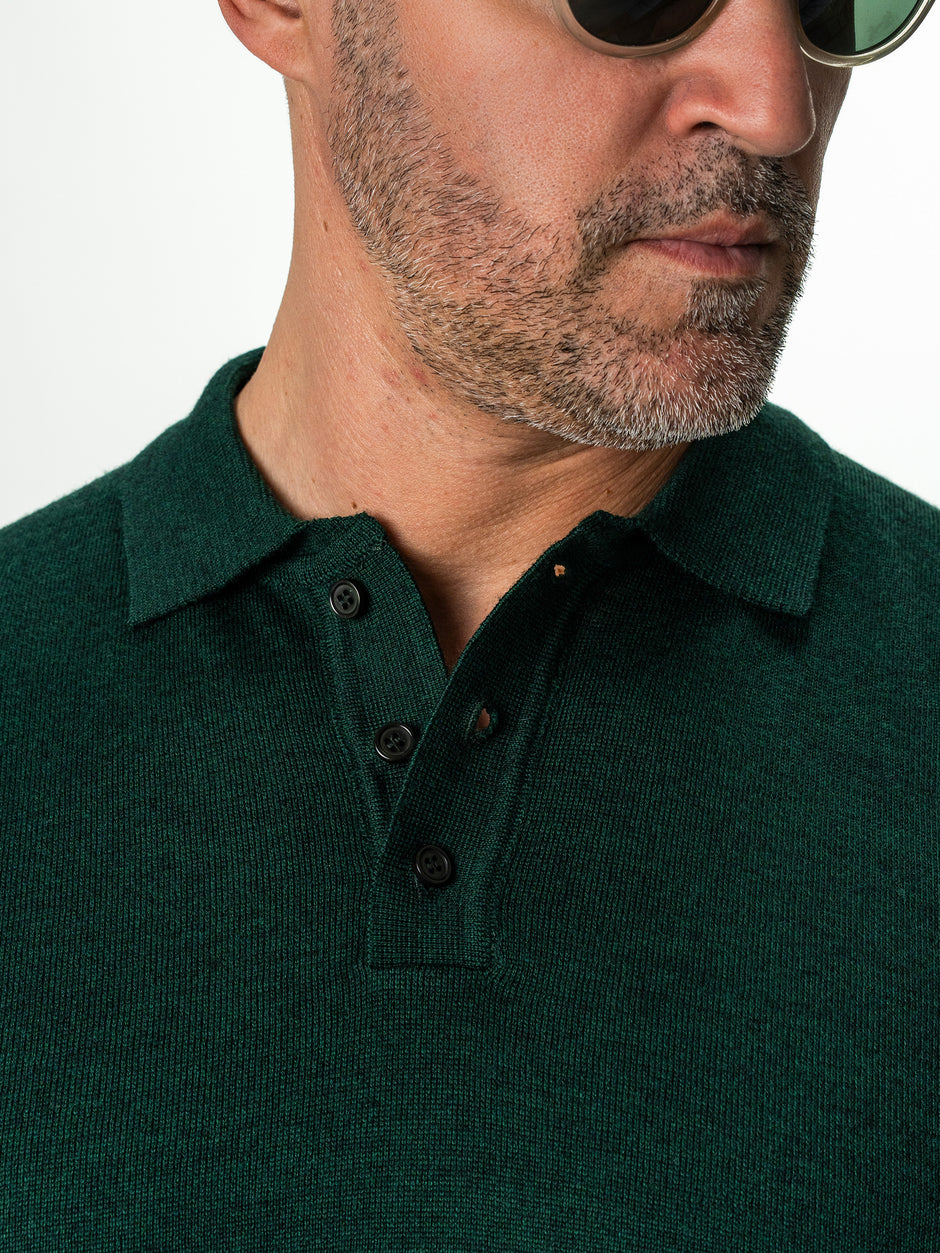 Pulover Barbati Verde Polo Din Lana Merinos BMan0051 (6)