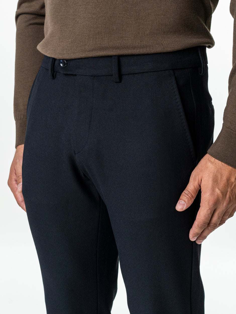 Pantaloni Bleumarin Barbati Office Stretch Relax Fit BMan0001 (6)