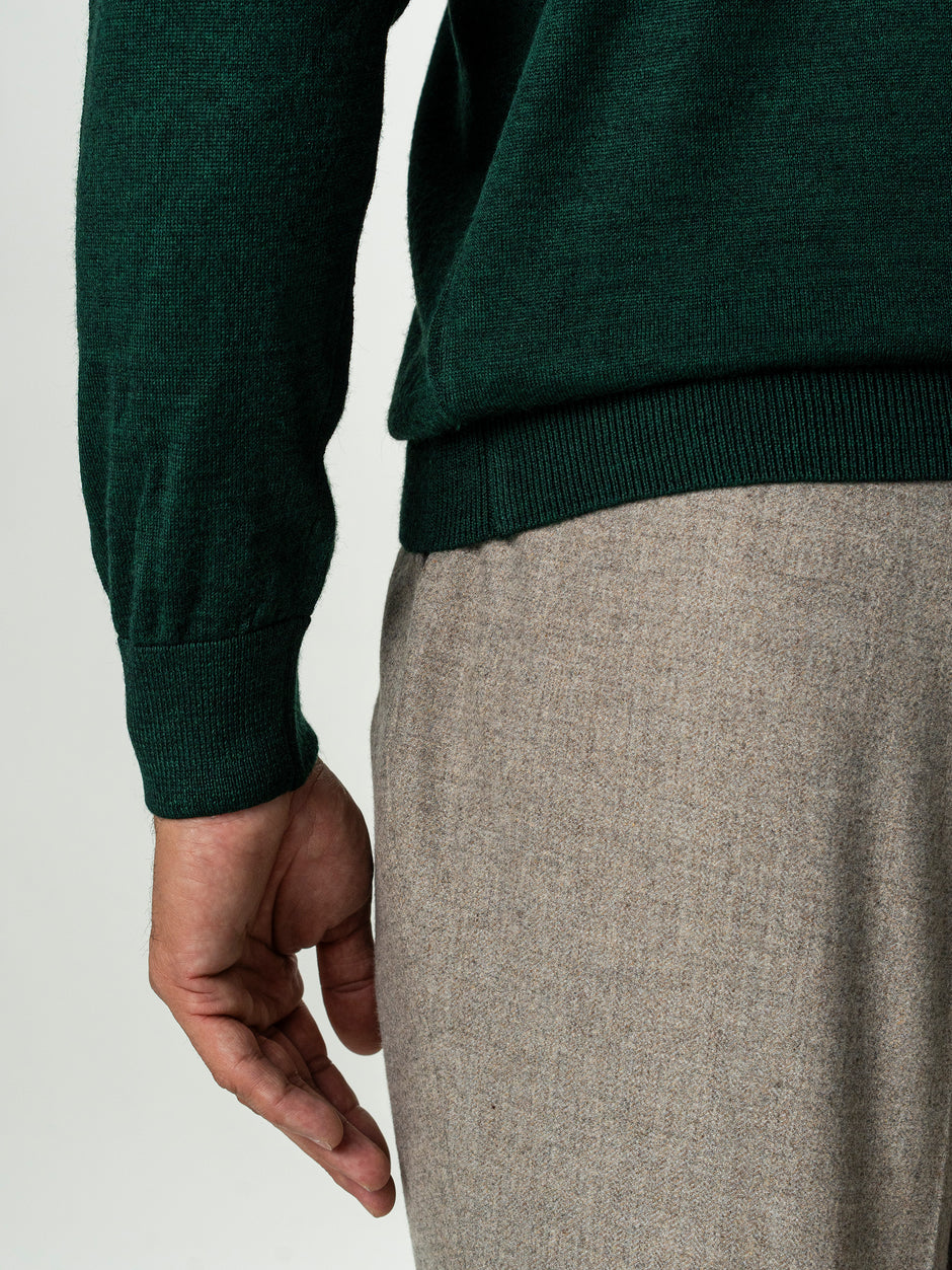 Pulover Barbati Verde Polo Din Lana Merinos BMan0051 (7)