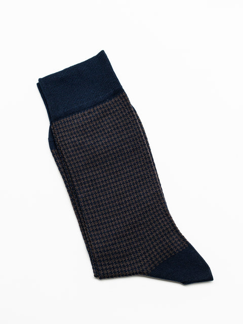 Sosete Barbati Bleumarin Imprimeu 100% Bumbac Organic Mercerizat BMan159