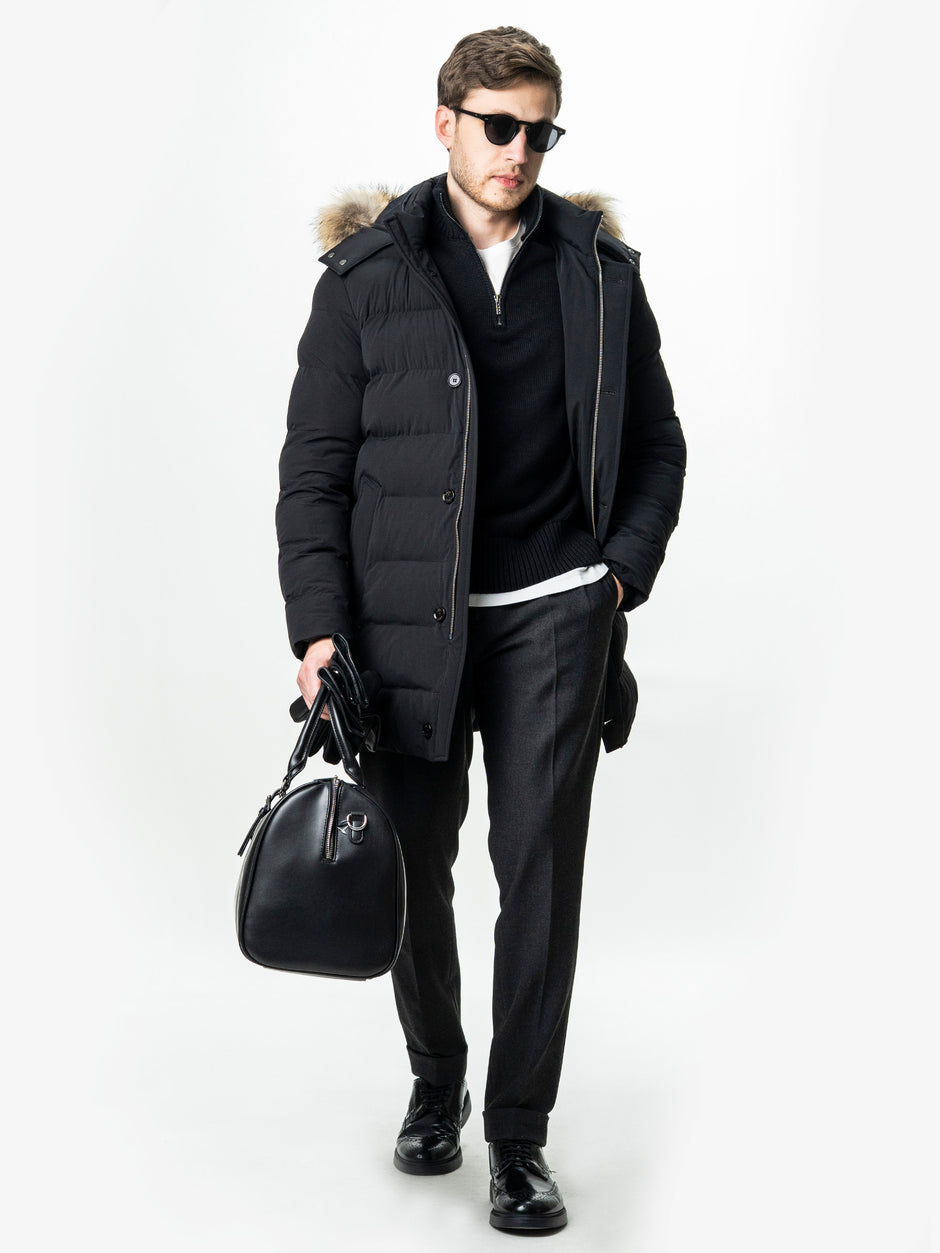 Pulover Barbati Negru Oversize 100% Bumbac Cu Fermoar BMan0037 (4)