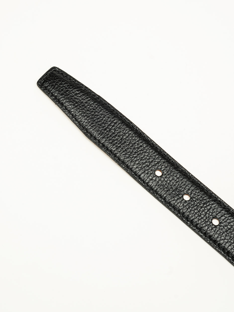 Curea Barbati Neagra Din Piele Naturala Tip Flother 3cm BMan114 (4)