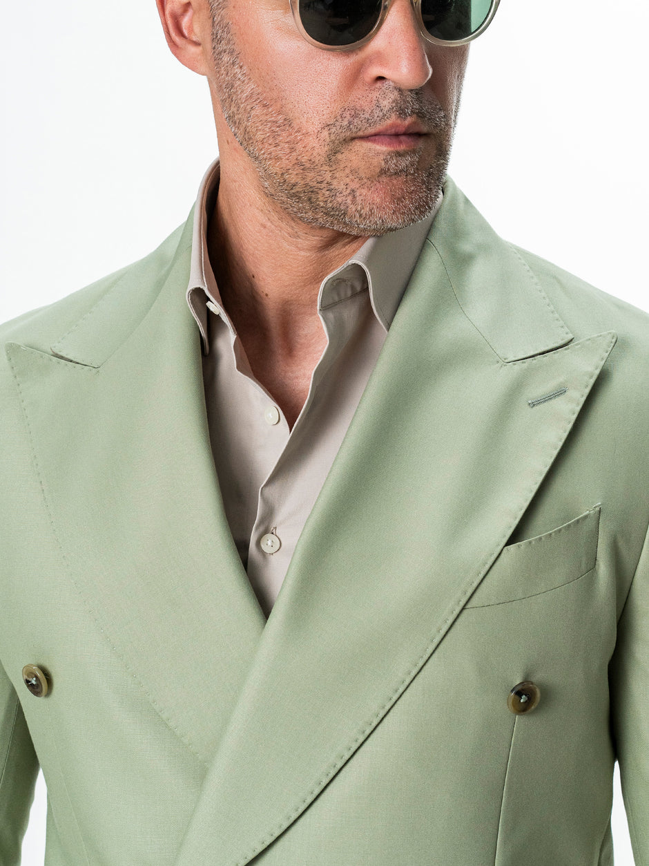 Sacou Barbati Verde Olive Doua Randuri de Nasturi Amestec Lana BMan0081 (9)