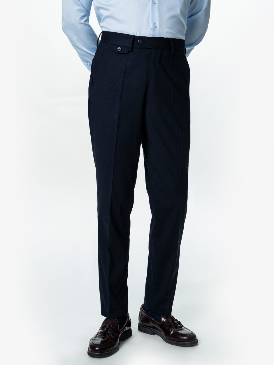 Pantaloni Barbati Bleumarin Cu Talie Inalta Din Lana BMan0002 (4)