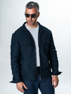 Camasa Barbati Tip Jacheta Overshirt Bleumarin De Primavara BMan0066