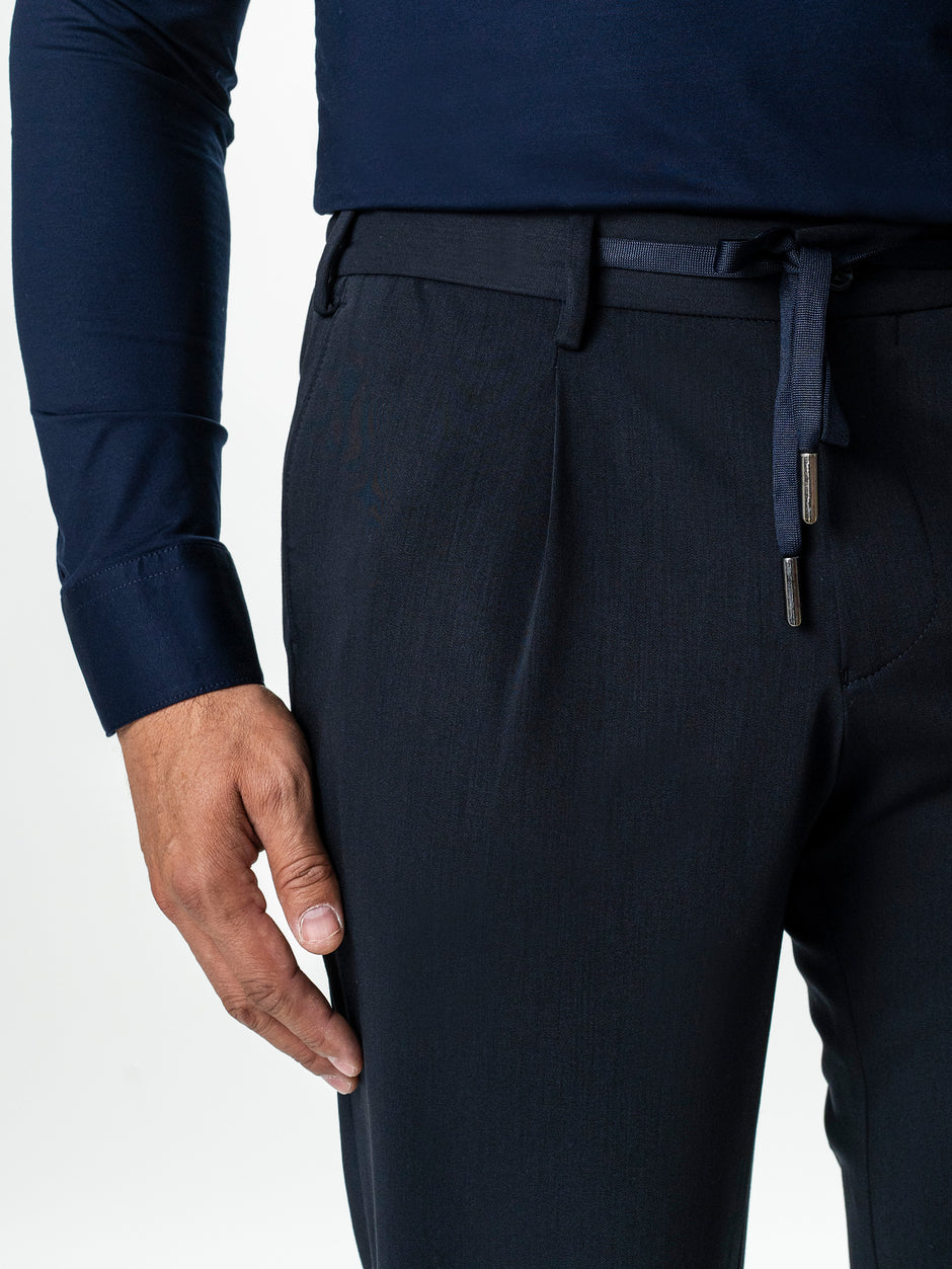 Pantaloni Barbati Casual Bleumarin Din Lana BMan0101 (3)