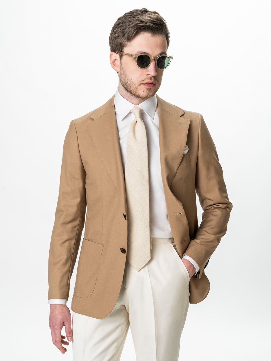 Sacou Barbati Bej Lana Vitale Barberis Super120's BMan0054 (1)