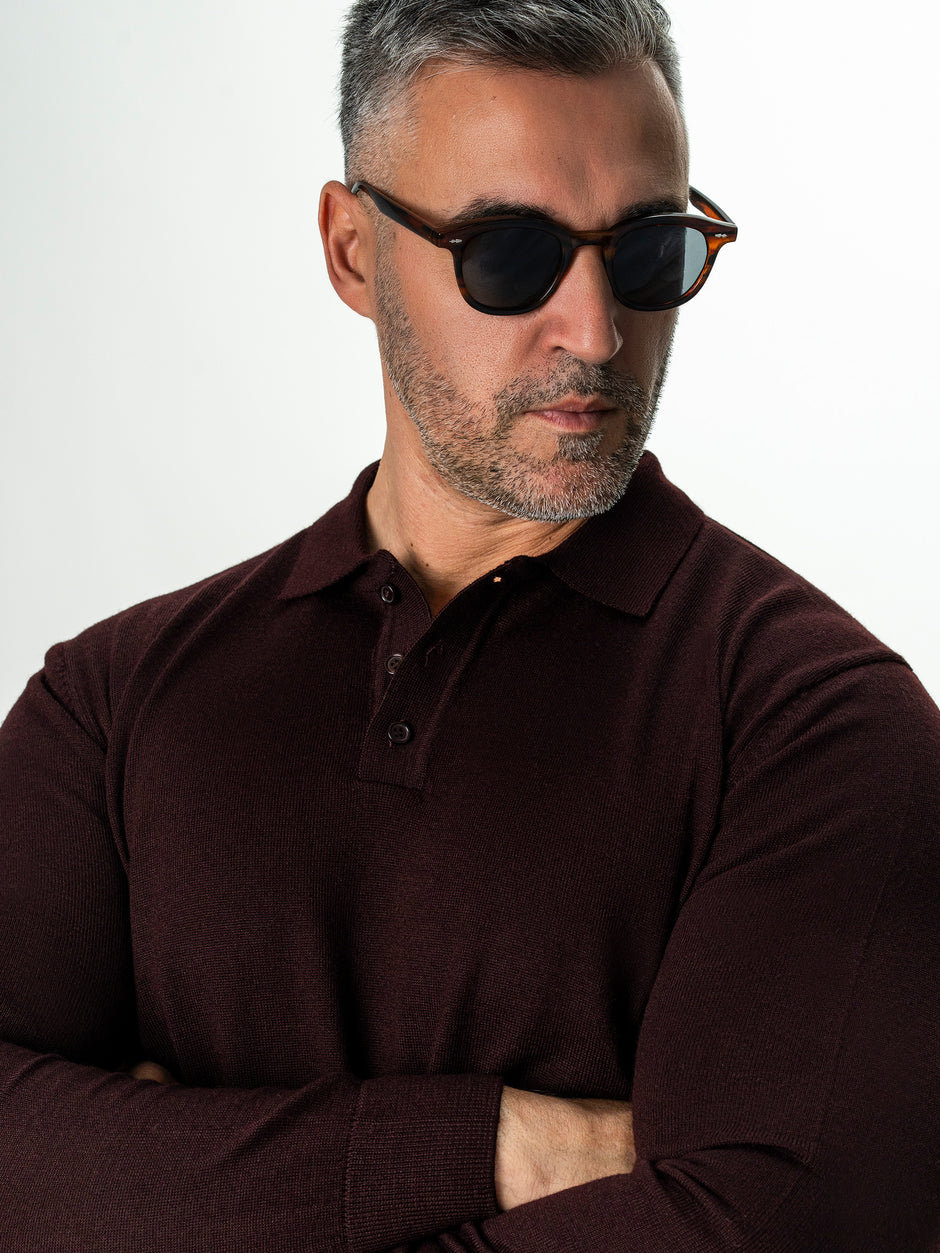 Pulover Barbati Bordo Polo Din Lana Merinos BMan0051 (3)