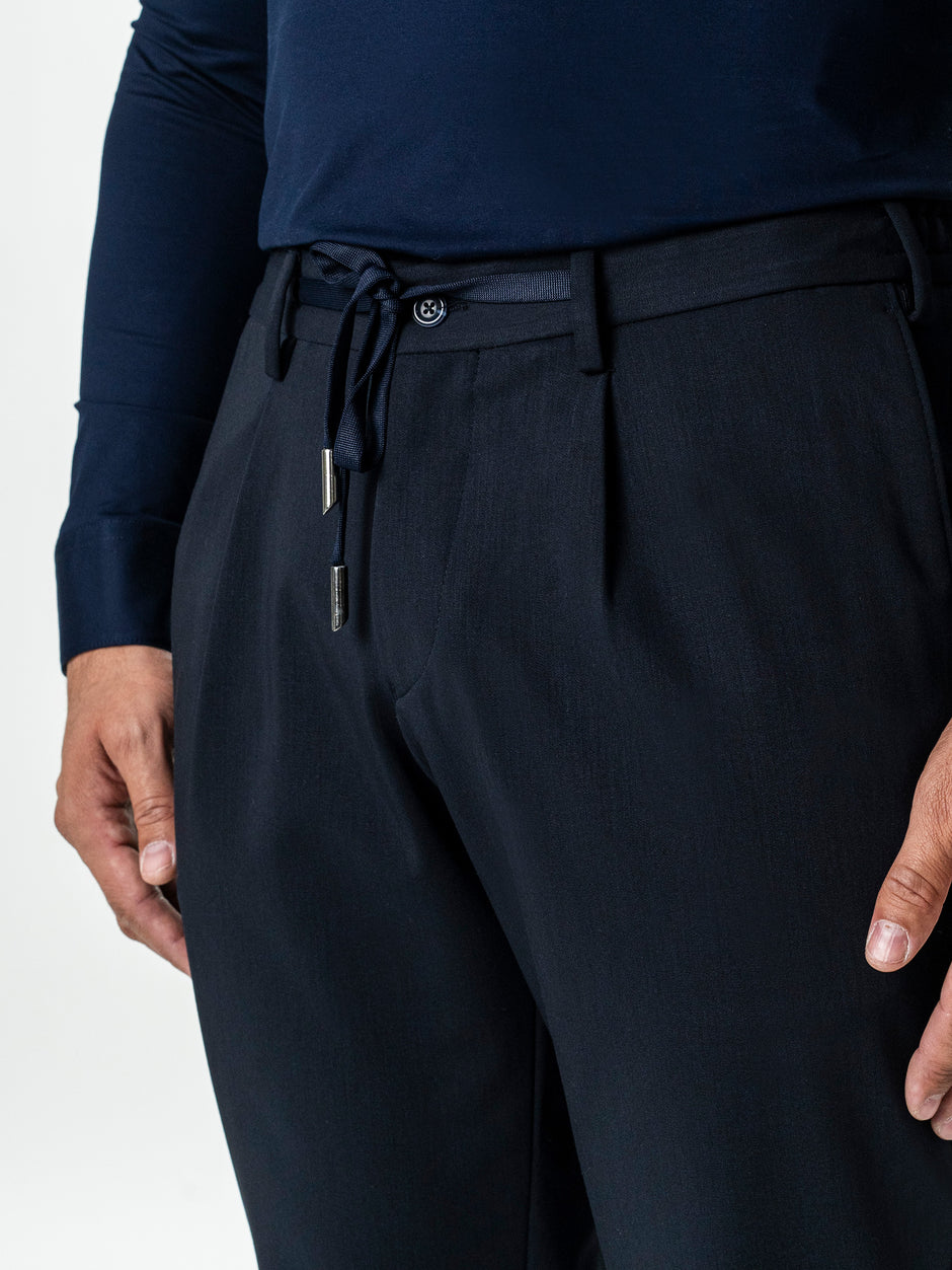 Pantaloni Barbati Casual Bleumarin Din Lana BMan0101 (5)