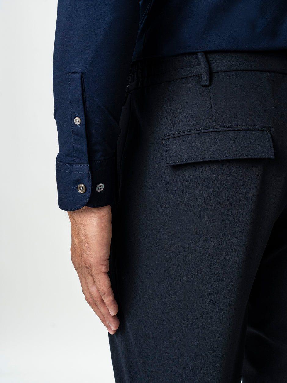 Pantaloni Barbati Casual Bleumarin Din Lana BMan0101 (6)