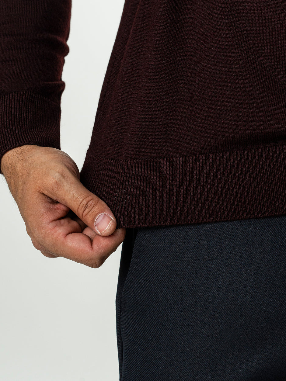 Pulover Barbati Bordo Polo Din Lana Merinos BMan0051 (7)