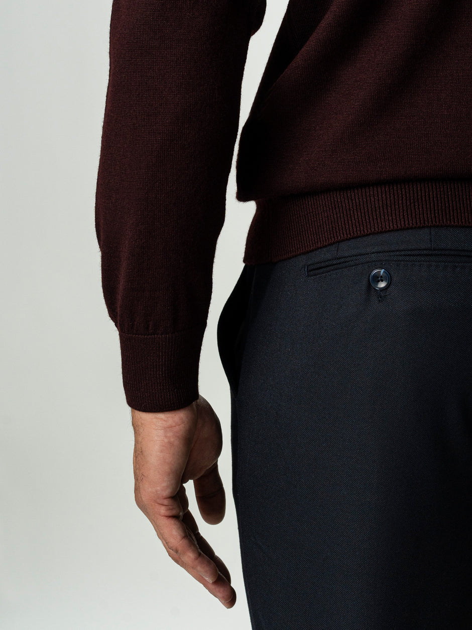 Pulover Barbati Bordo Polo Din Lana Merinos BMan0051 (9)