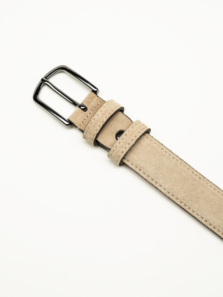Curea Barbati Crem Din Piele Intoarsa 3cm BMan115 (3)