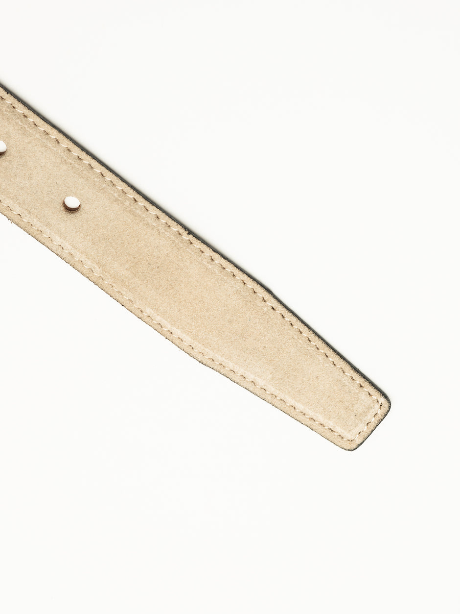 Curea Barbati Crem Din Piele Intoarsa 3cm BMan115 (4)