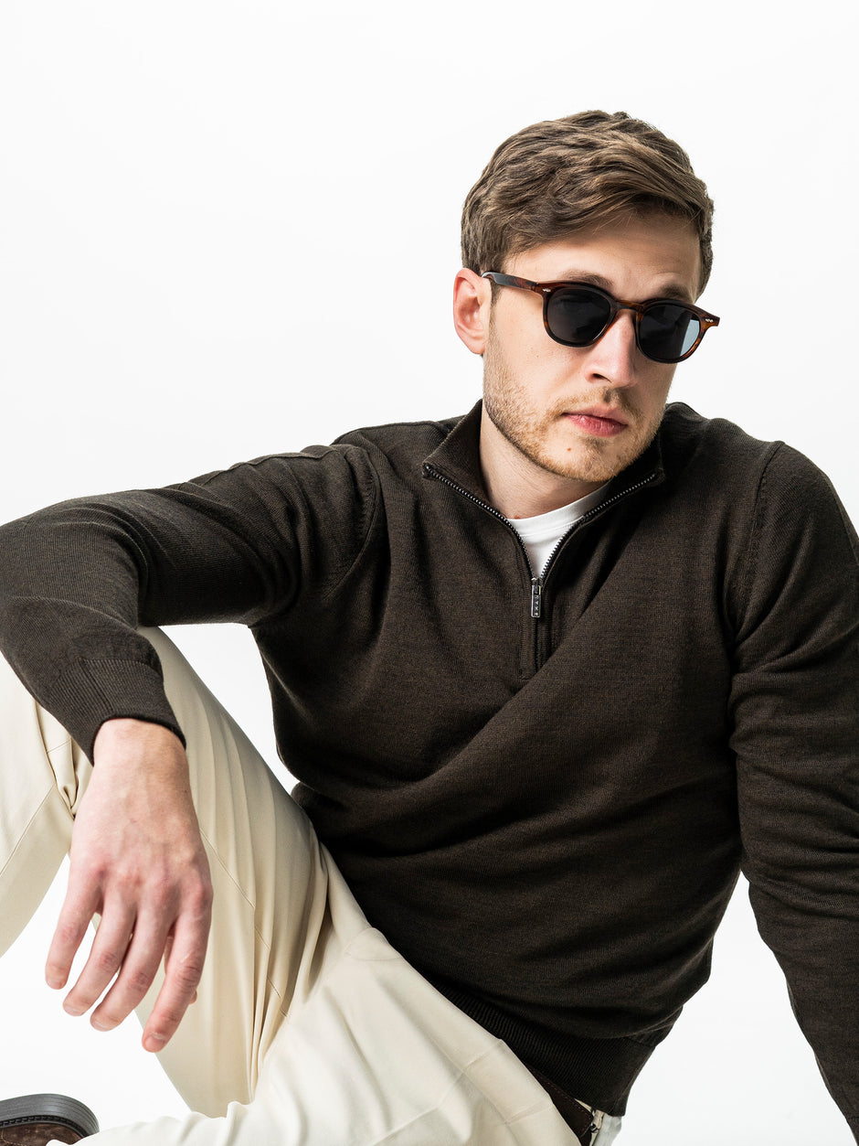 Pulover Cu Fermoar Office Barbati Maro Lana Merino Falco BMan0003 (4)