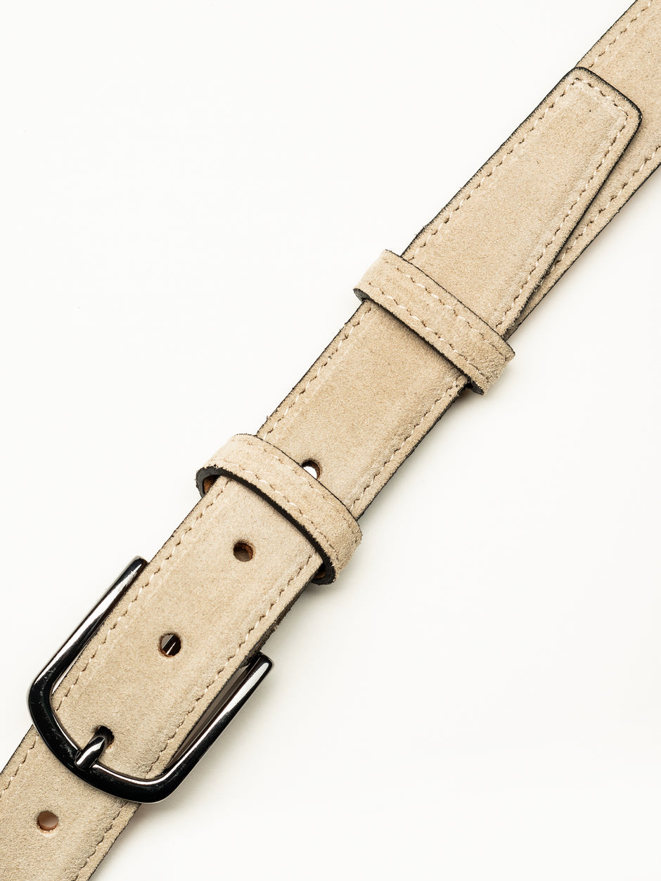 Curea Barbati Crem Din Piele Intoarsa 3cm BMan115 (2)