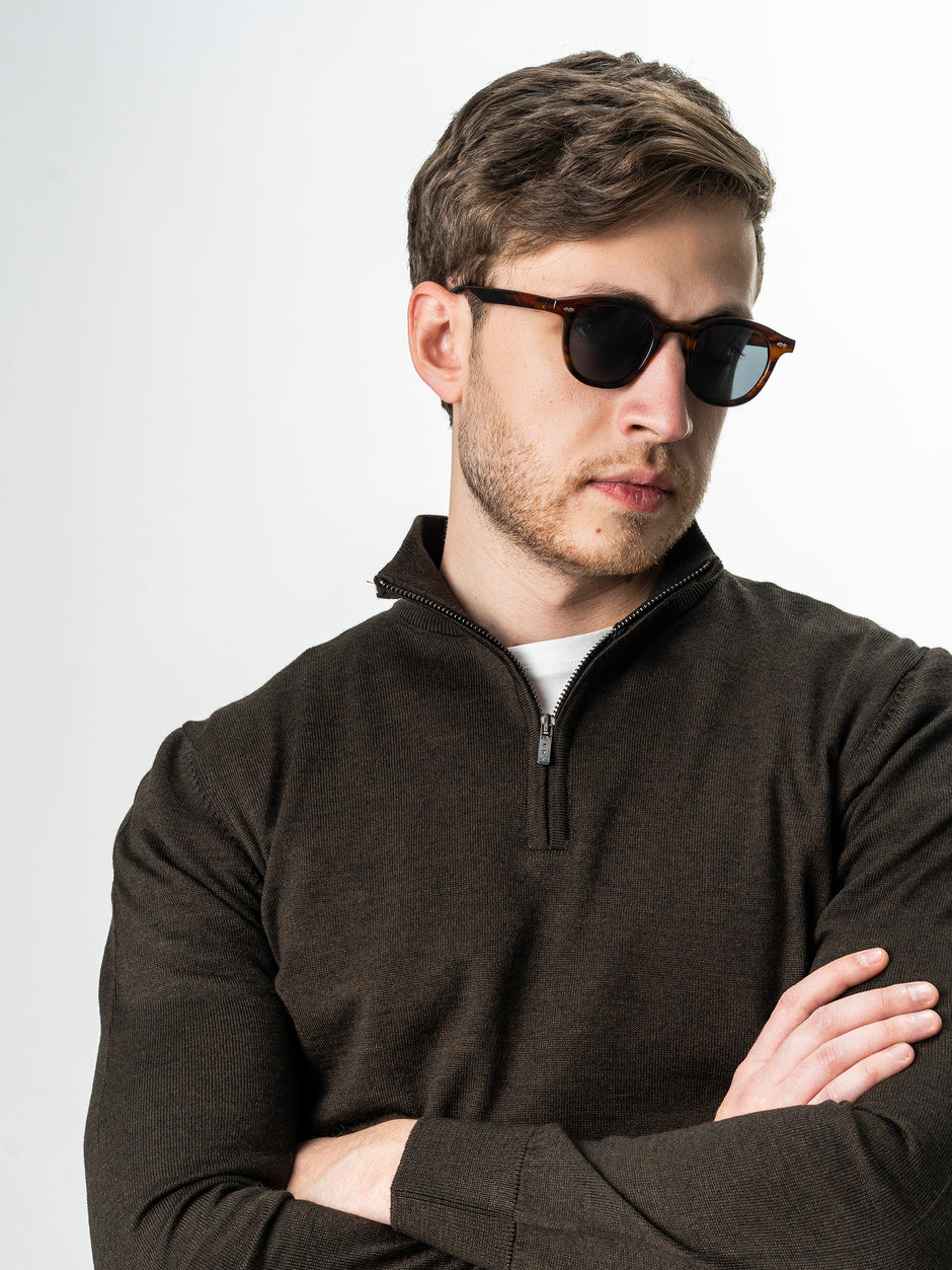 Pulover Cu Fermoar Office Barbati Maro Lana Merino Falco BMan0003 (5)