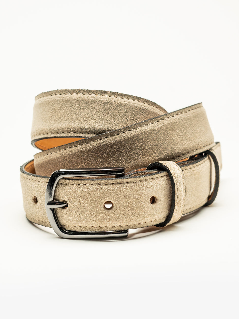 Curea Barbati Crem Din Piele Intoarsa 3cm BMan115 (1)
