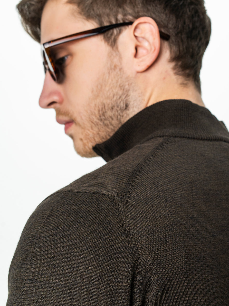 Pulover Cu Fermoar Office Barbati Maro Lana Merino Falco BMan0003 (6)