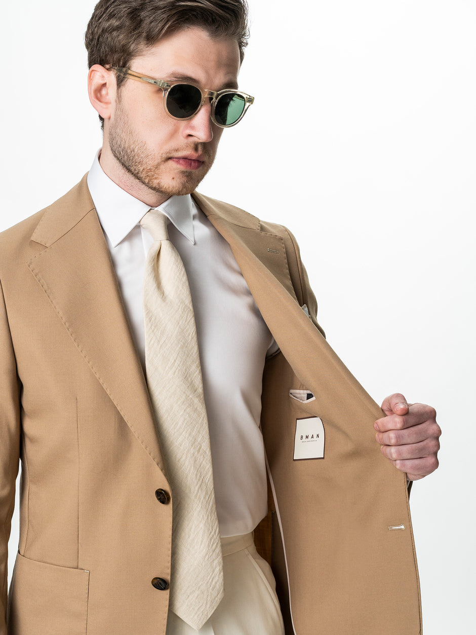 Sacou Barbati Bej Lana Vitale Barberis Super120's BMan0054 (5)
